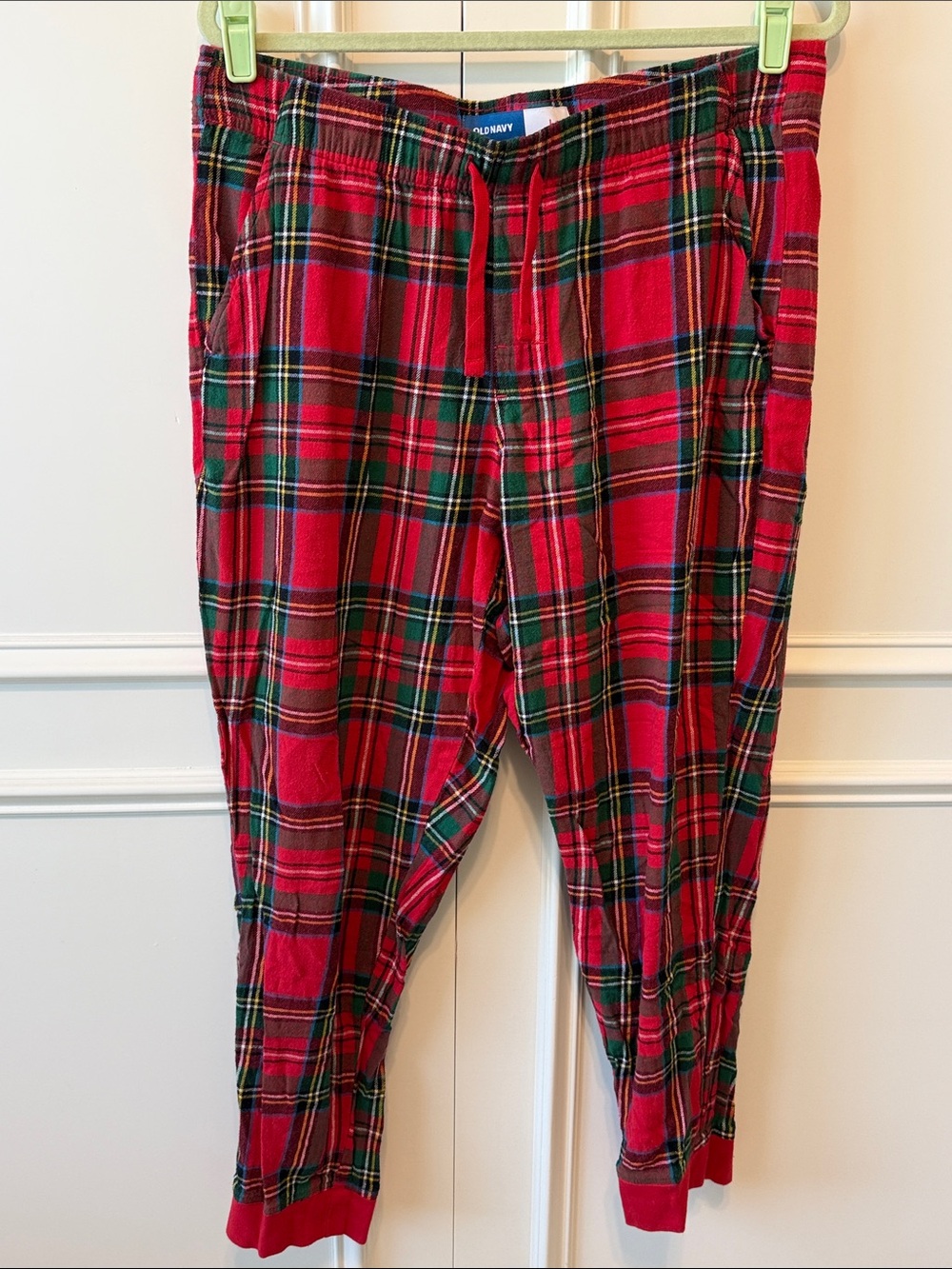 Old Navy Red Green Plaid Women's Pajama Joggers